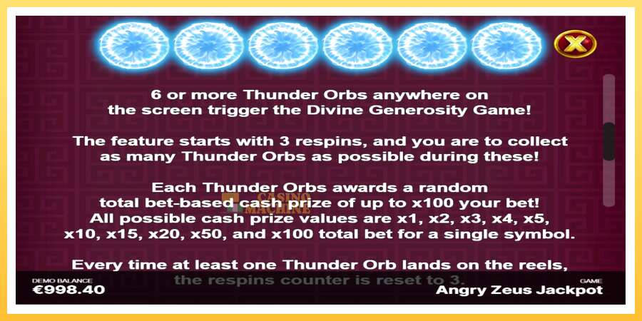 Angry Zeus Jackpot: ပိုက်ဆံအတွက်ကစား, ပုံ 6