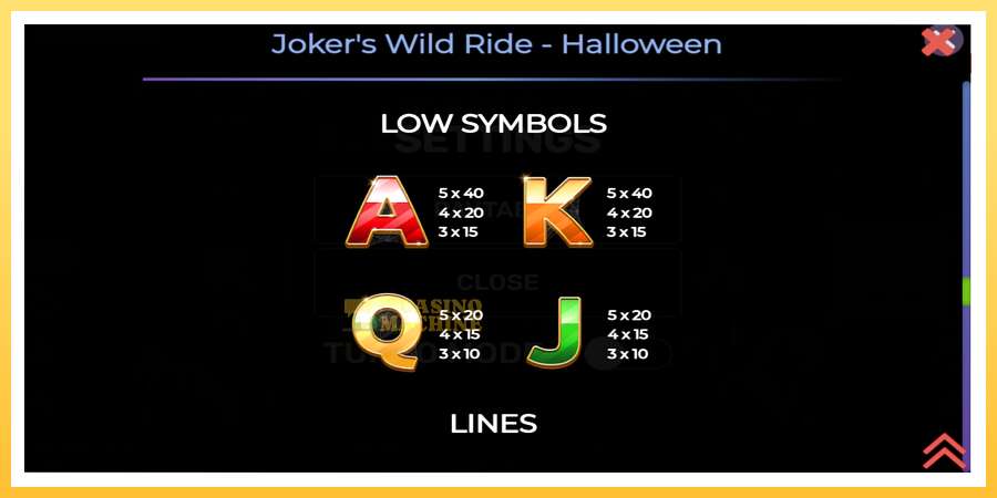 Jokers Wild Ride Halloween: ပိုက်ဆံအတွက်ကစား, ပုံ 6