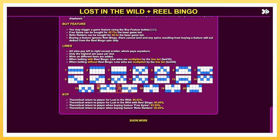 Lost in the Wild with Reel Bingo: ပိုက်ဆံအတွက်ကစား, ပုံ 7