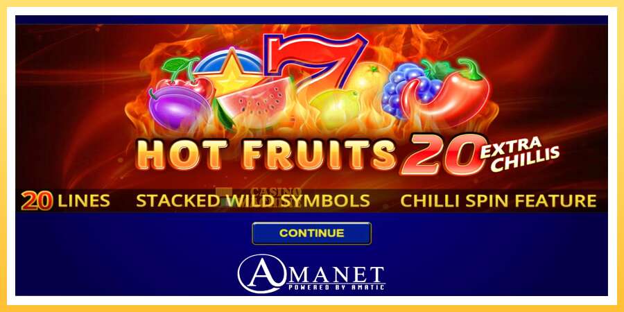 Hot Fruits 20 Extra Chillis: ပိုက်ဆံအတွက်ကစား, ပုံ 1