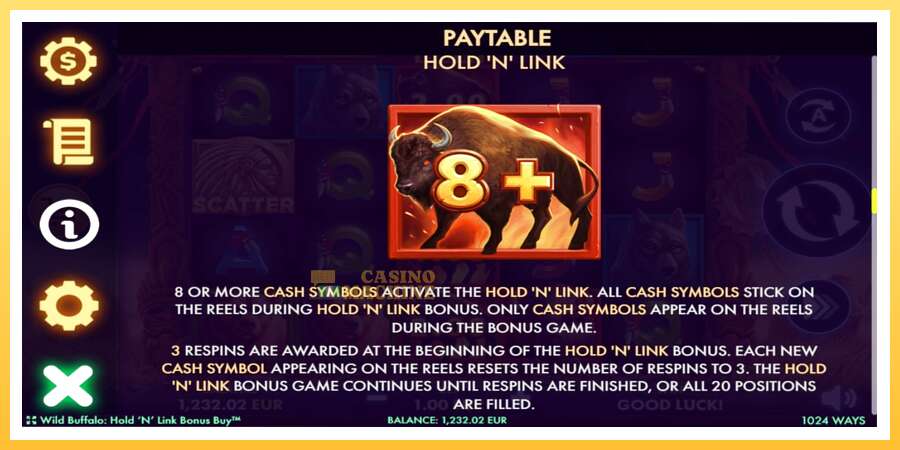 Wild Buffalo Hold N Link Bonus Buy: ပိုက်ဆံအတွက်ကစား, ပုံ 7