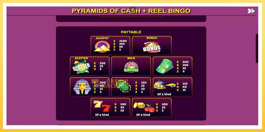 Pyramids of Cash with Reel Bingo: ပိုက်ဆံအတွက်ကစား, ပုံ 5