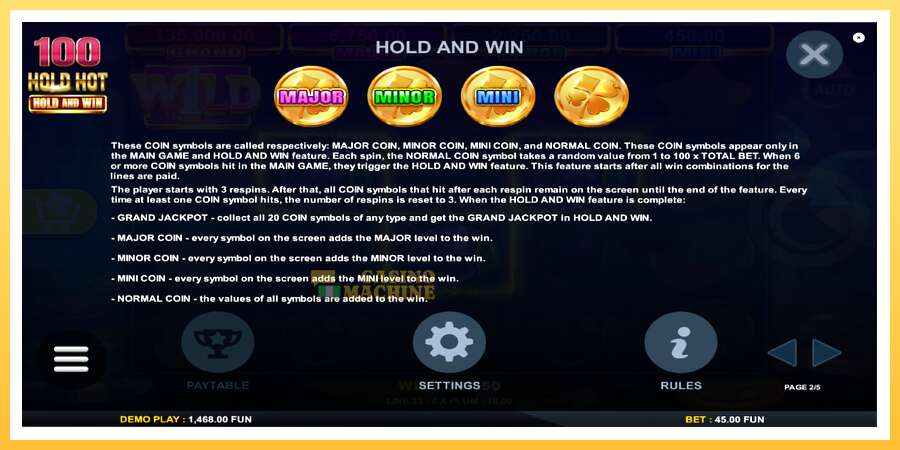 100 Hold Hot Hold and Win: ပိုက်ဆံအတွက်ကစား, ပုံ 6