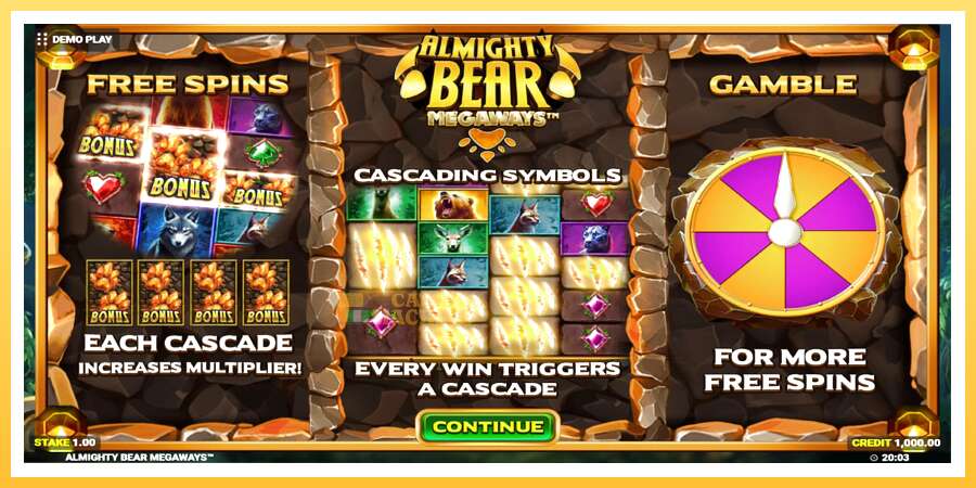 Almighty Bear Megaways: ပိုက်ဆံအတွက်ကစား, ပုံ 1