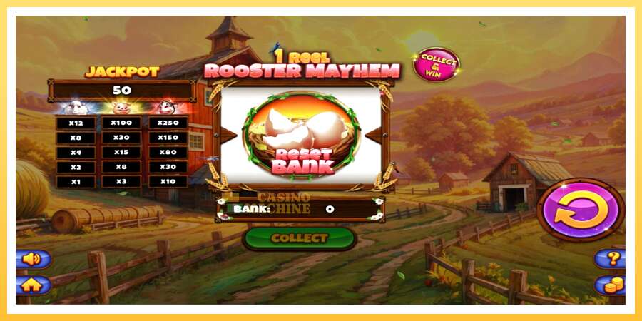 1 Reel Rooster Mayhem: ပိုက်ဆံအတွက်ကစား, ပုံ 1