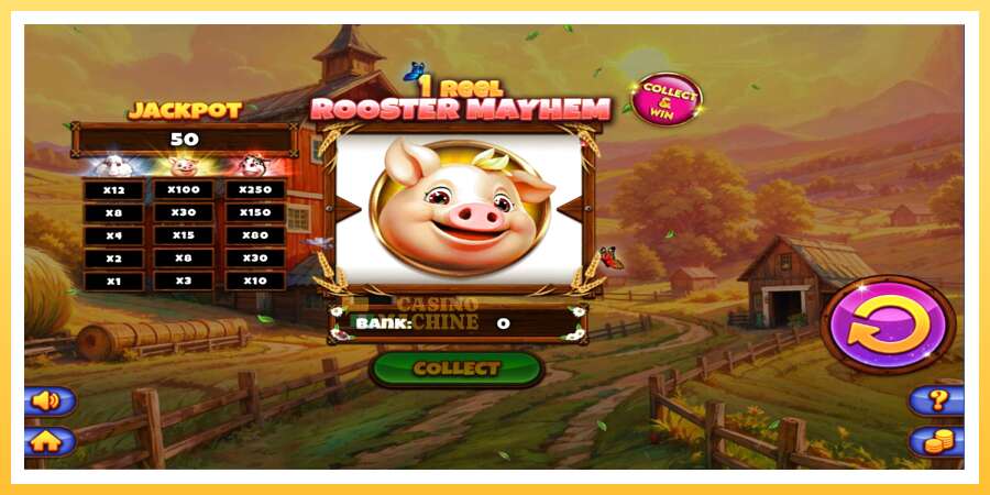 1 Reel Rooster Mayhem: ပိုက်ဆံအတွက်ကစား, ပုံ 3