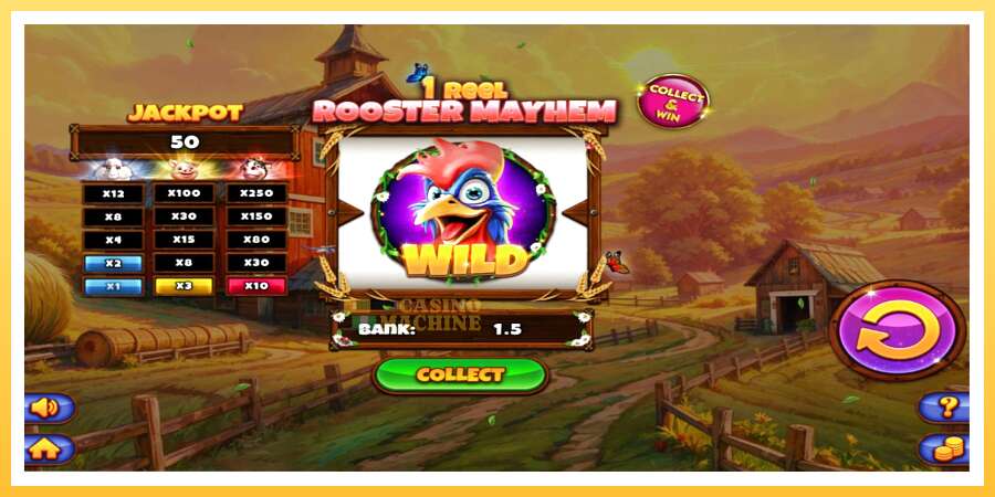 1 Reel Rooster Mayhem: ပိုက်ဆံအတွက်ကစား, ပုံ 4