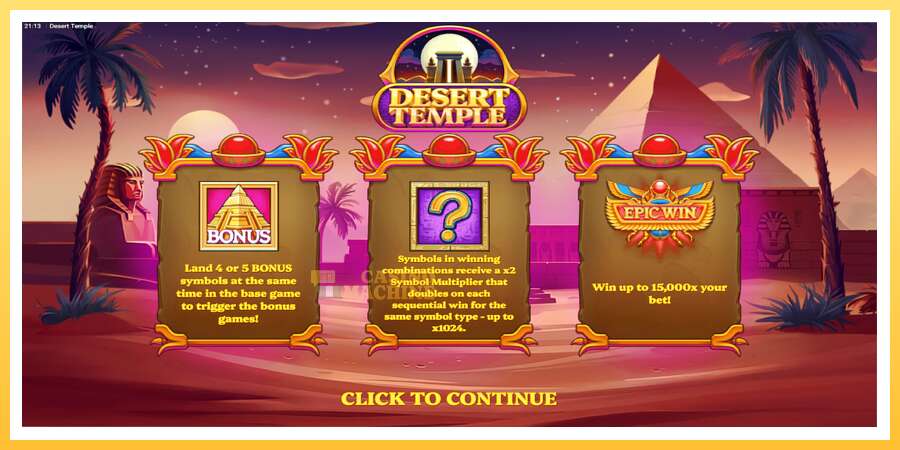 Desert Temple: ပိုက်ဆံအတွက်ကစား, ပုံ 1