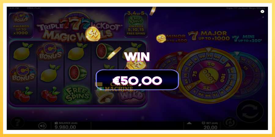 Triple 777 Jackpot Magic Wheels: ပိုက်ဆံအတွက်ကစား, ပုံ 3