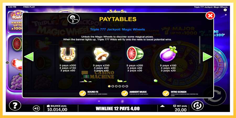 Triple 777 Jackpot Magic Wheels: ပိုက်ဆံအတွက်ကစား, ပုံ 5