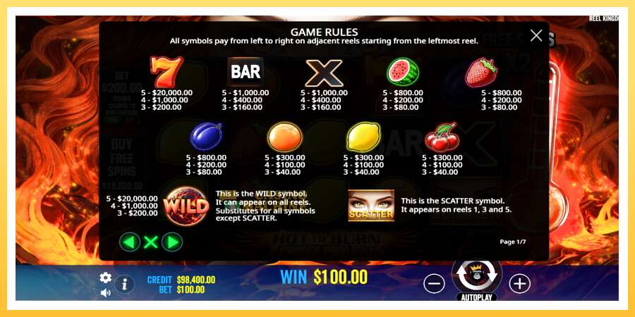 Hot to Burn - 7 Deadly Free Spins: ပိုက်ဆံအတွက်ကစား, ပုံ 5