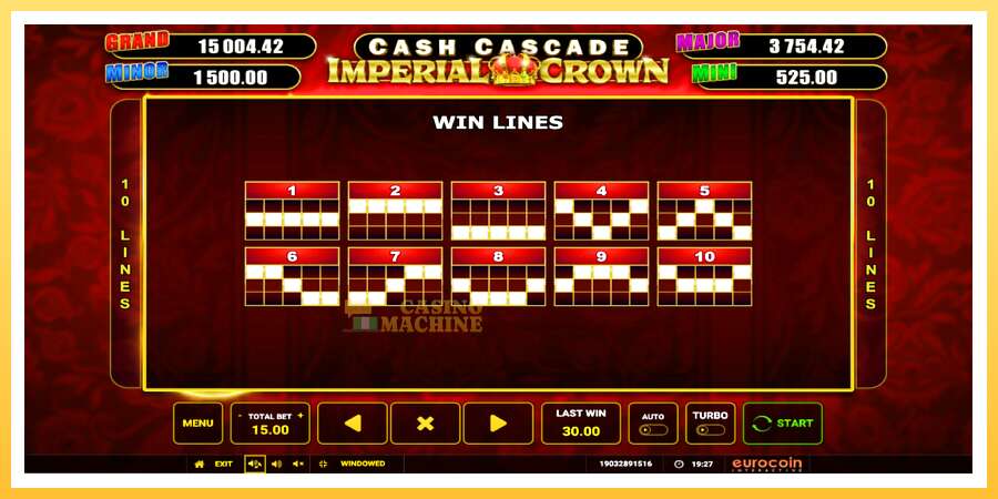 Cash Cascade Imperial Crown: ပိုက်ဆံအတွက်ကစား, ပုံ 6