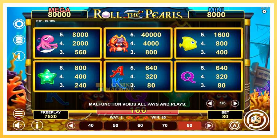 Roll The Pearls Hold & Win: ပိုက်ဆံအတွက်ကစား, ပုံ 5