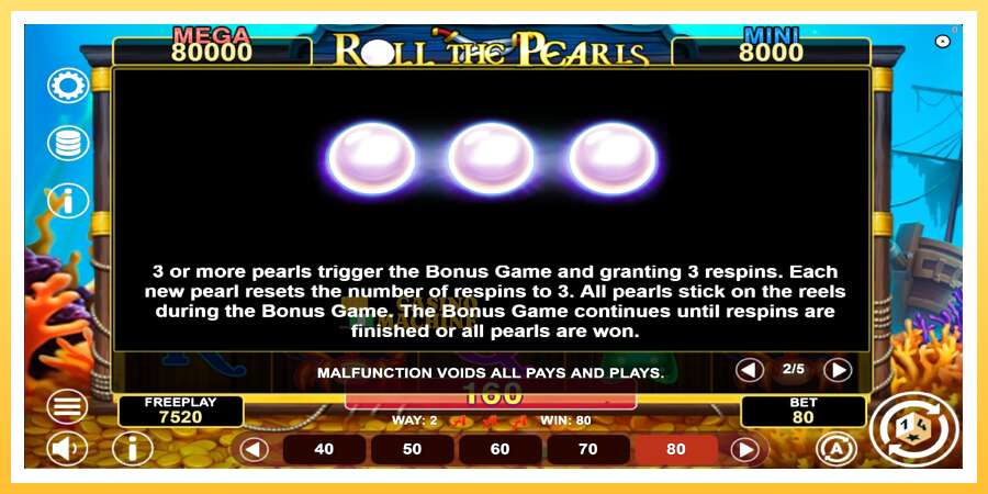 Roll The Pearls Hold & Win: ပိုက်ဆံအတွက်ကစား, ပုံ 6