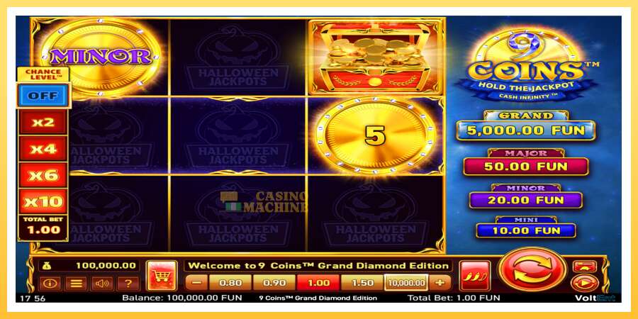 9 Coins Grand Diamond Edition Halloween Jackpots: ပိုက်ဆံအတွက်ကစား, ပုံ 2