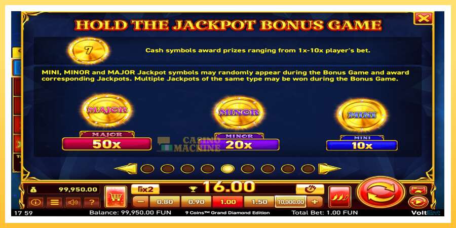 9 Coins Grand Diamond Edition Halloween Jackpots: ပိုက်ဆံအတွက်ကစား, ပုံ 5