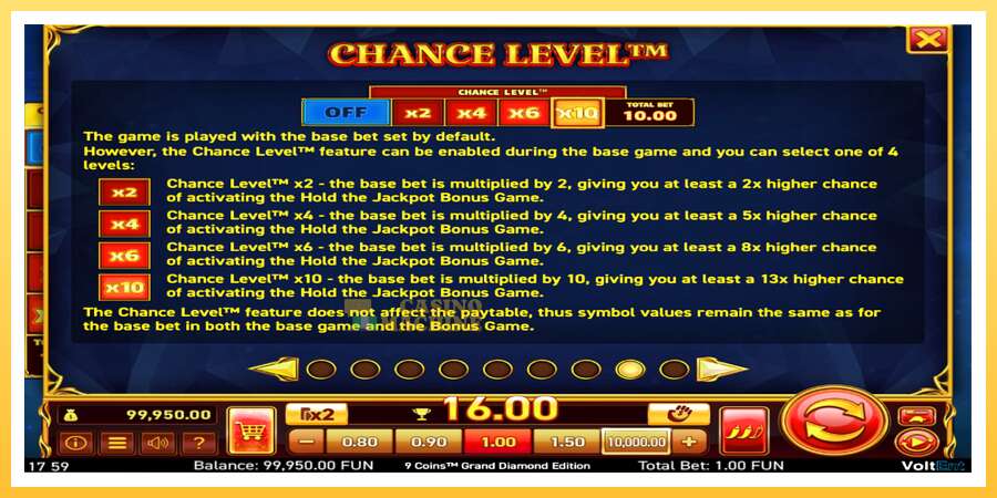 9 Coins Grand Diamond Edition Halloween Jackpots: ပိုက်ဆံအတွက်ကစား, ပုံ 6