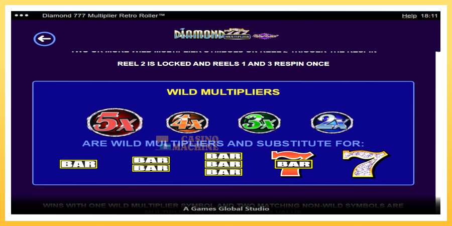 Diamond 777 Multiplier Retro Roller: ပိုက်ဆံအတွက်ကစား, ပုံ 4