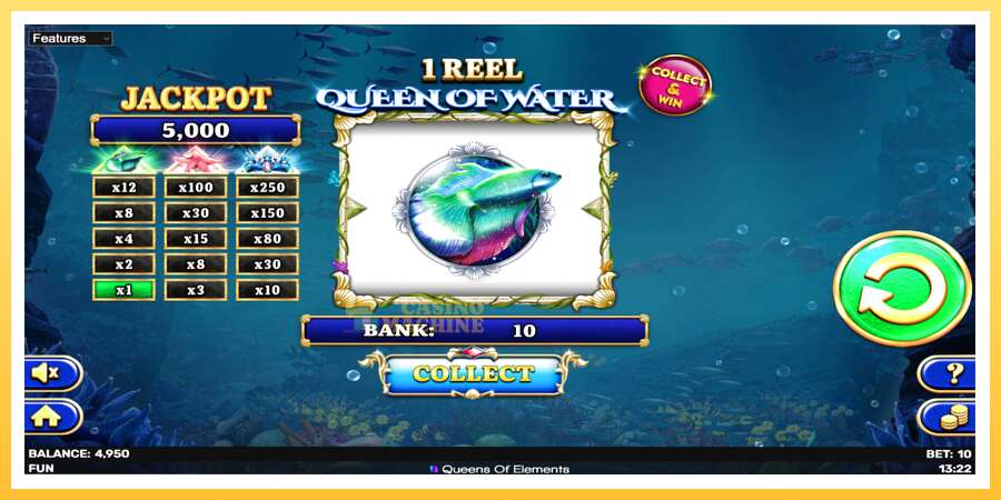 1 Reel Queen of Water: ပိုက်ဆံအတွက်ကစား, ပုံ 4