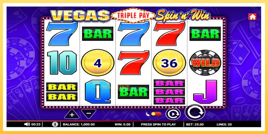 Vegas Triple Pay Spin n Win: ပိုက်ဆံအတွက်ကစား, ပုံ 1