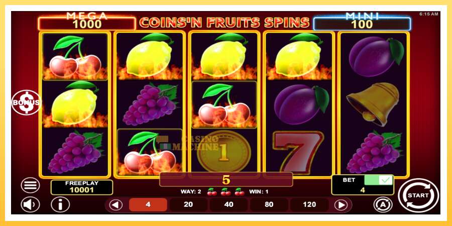 Coinsn Fruits Spins: ပိုက်ဆံအတွက်ကစား, ပုံ 3