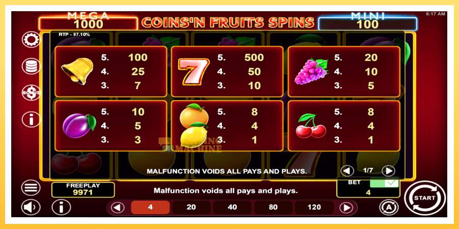 Coinsn Fruits Spins: ပိုက်ဆံအတွက်ကစား, ပုံ 5