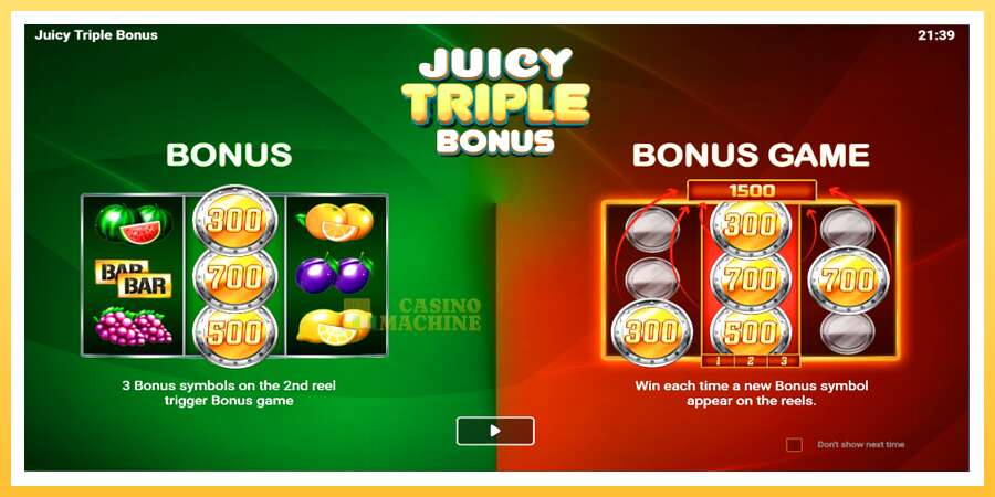 Juicy Triple Bonus: ပိုက်ဆံအတွက်ကစား, ပုံ 1