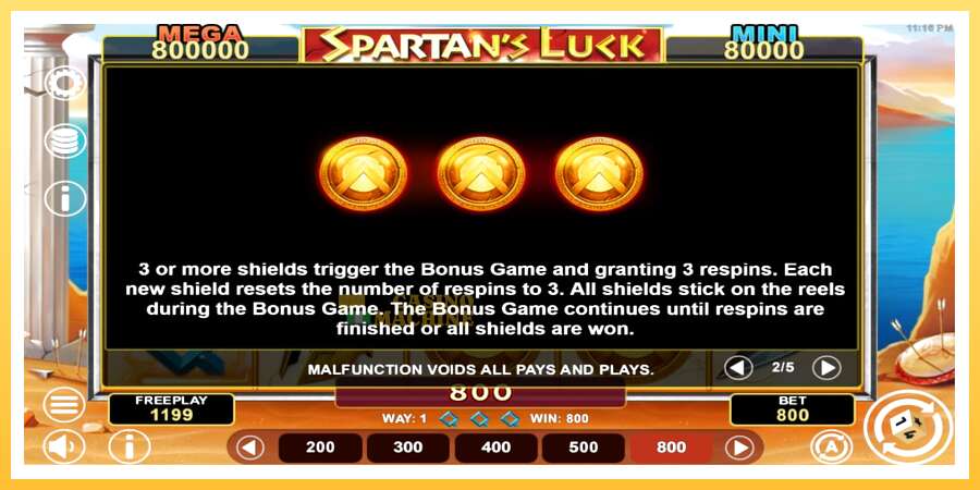 Spartans Luck Hold & Win: ပိုက်ဆံအတွက်ကစား, ပုံ 5