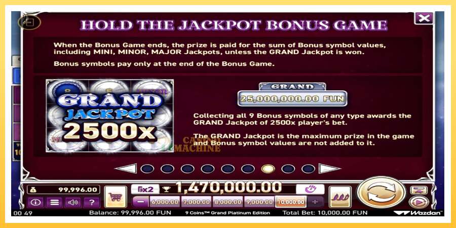 9 Coins Grand Platinum Edition Score The Jackpot: ပိုက်ဆံအတွက်ကစား, ပုံ 6