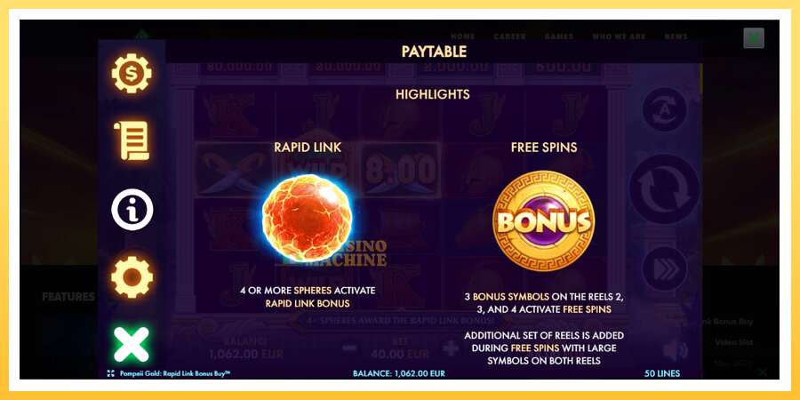 Pompeii Gold Rapid Link Bonus Buy: ပိုက်ဆံအတွက်ကစား, ပုံ 5