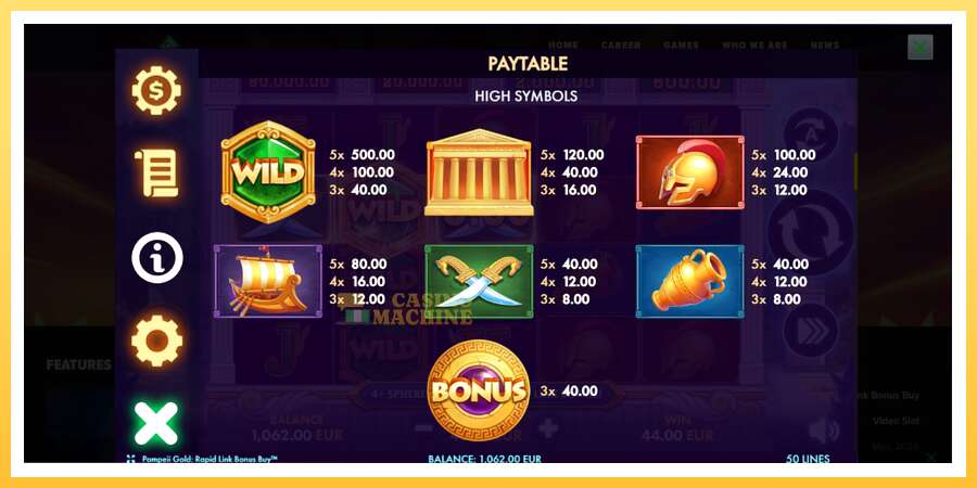 Pompeii Gold Rapid Link Bonus Buy: ပိုက်ဆံအတွက်ကစား, ပုံ 6