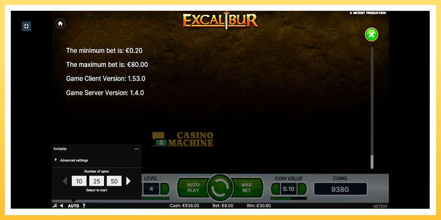 Excalibur: ပိုက်ဆံအတွက်ကစား, ပုံ 10