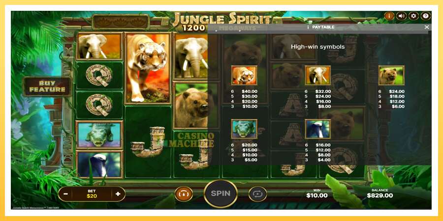 Jungle Spirit Megaways: ပိုက်ဆံအတွက်ကစား, ပုံ 6