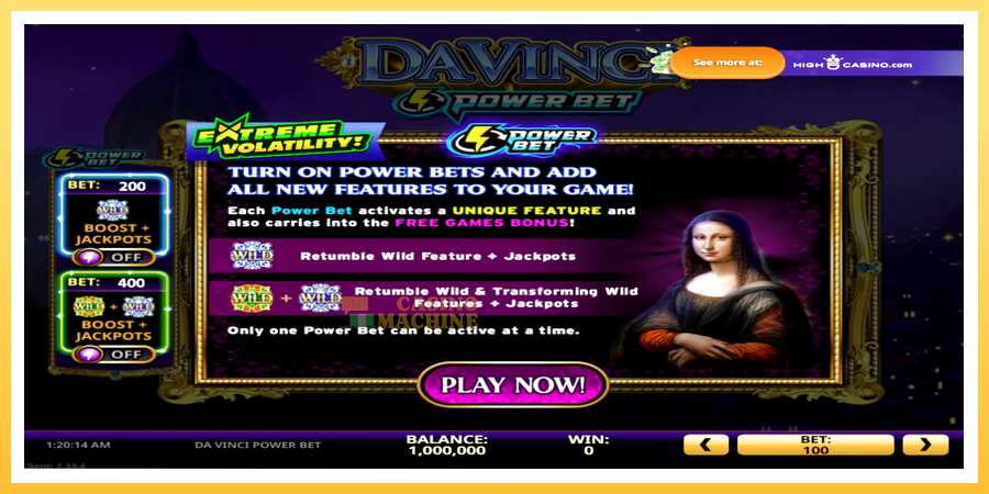 Da Vinci Power Bet: ပိုက်ဆံအတွက်ကစား, ပုံ 1