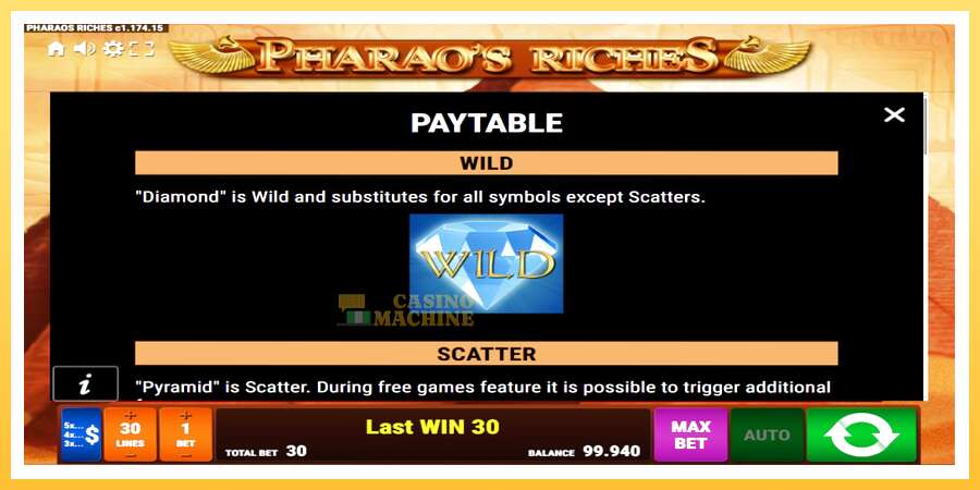 Pharaos Riches: ပိုက်ဆံအတွက်ကစား, ပုံ 5