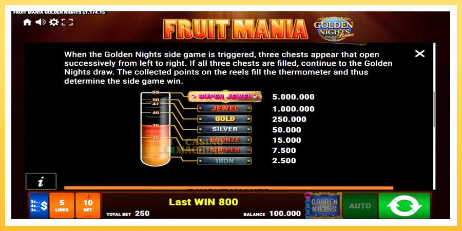 Fruit Mania Golden Nights: ပိုက်ဆံအတွက်ကစား, ပုံ 6