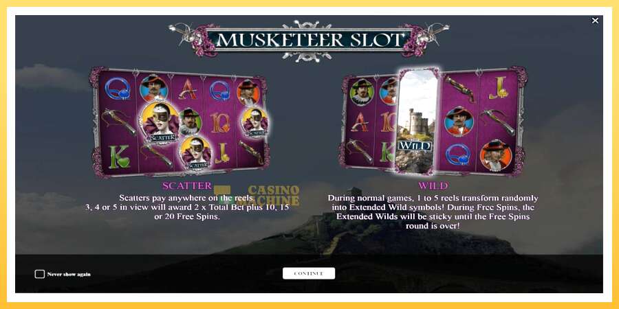 Musketeer Slot: ပိုက်ဆံအတွက်ကစား, ပုံ 1