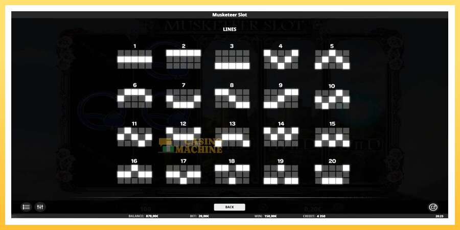 Musketeer Slot: ပိုက်ဆံအတွက်ကစား, ပုံ 7