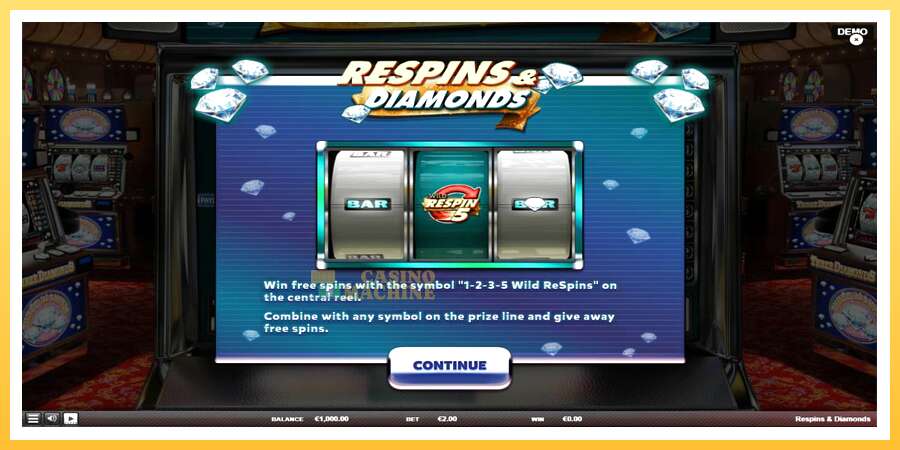 Respins Diamonds: ပိုက်ဆံအတွက်ကစား, ပုံ 1