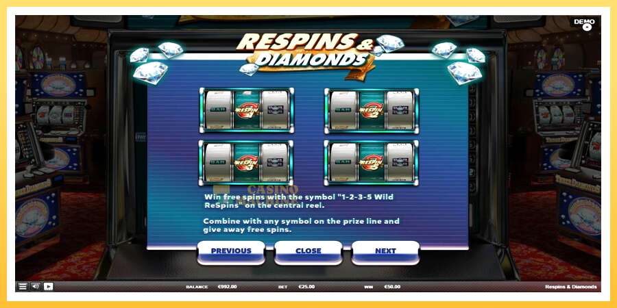 Respins Diamonds: ပိုက်ဆံအတွက်ကစား, ပုံ 6