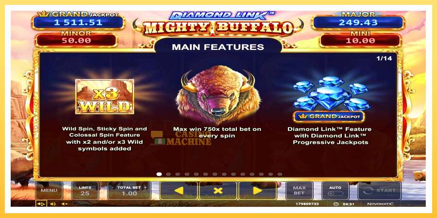 Diamond Link Mighty Buffalo: ပိုက်ဆံအတွက်ကစား, ပုံ 3