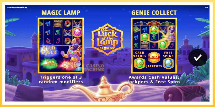 Luck of the Lamp Cashlink: ပိုက်ဆံအတွက်ကစား, ပုံ 1