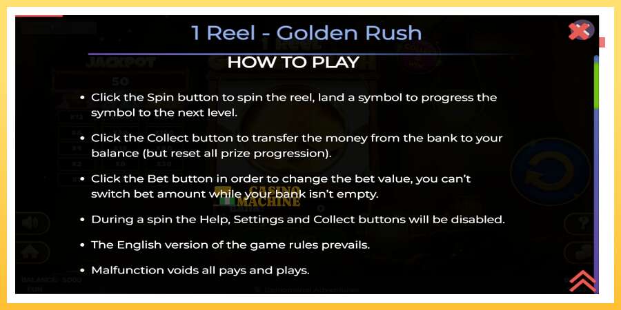 1 Reel Golden Rush: ပိုက်ဆံအတွက်ကစား, ပုံ 4