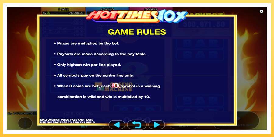 Hot Times 10x: ပိုက်ဆံအတွက်ကစား, ပုံ 6