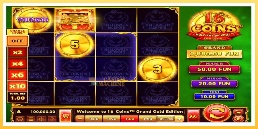 16 Coins Grand Gold Edition Halloween Jackpots: ပိုက်ဆံအတွက်ကစား, ပုံ 1