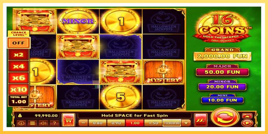 16 Coins Grand Gold Edition Halloween Jackpots: ပိုက်ဆံအတွက်ကစား, ပုံ 3