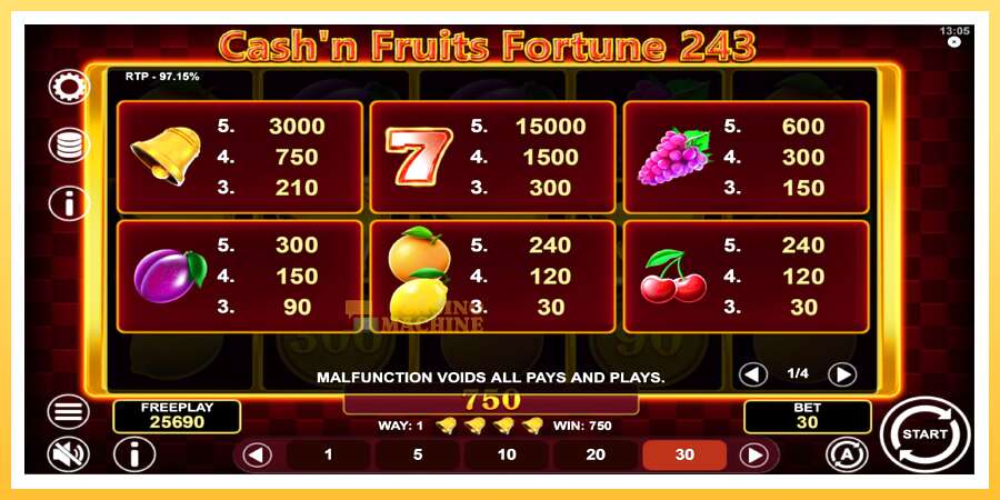 Cashn Fruits Fortune 243: ပိုက်ဆံအတွက်ကစား, ပုံ 6