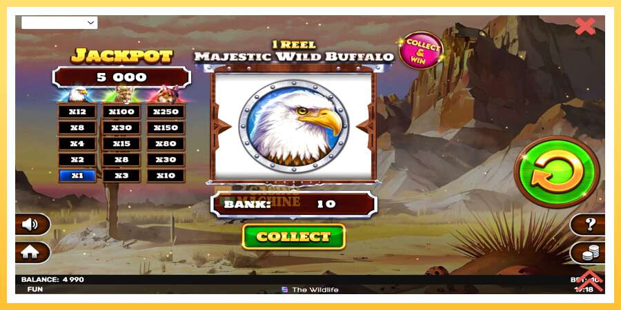 1 Reel Majestic Wild Buffalo: ပိုက်ဆံအတွက်ကစား, ပုံ 3