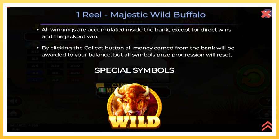 1 Reel Majestic Wild Buffalo: ပိုက်ဆံအတွက်ကစား, ပုံ 6