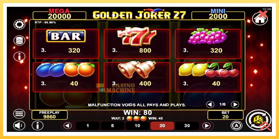 Golden Joker 27 Hold & Win: ပိုက်ဆံအတွက်ကစား, ပုံ 5